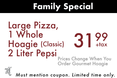 You must mention this coupon when you call. This is not valid at the 5th Ave Pizza Milano